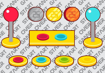 Arcade Button Vector Elements Set A - vector gratuit #378501
